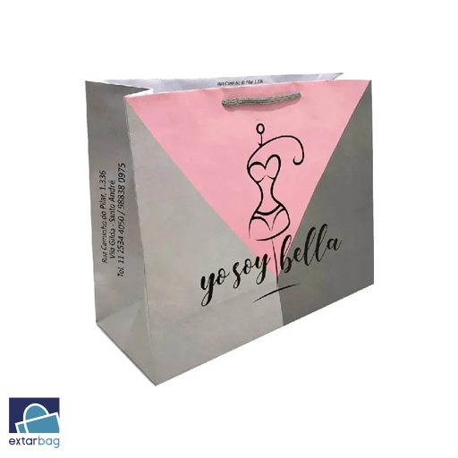 Sacolas de papel com cordão reforçado